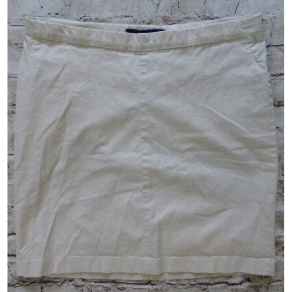 Gap Womens Chino Pencil Skirt Beige Khaki Stretch Side Elastic‎ Small